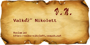 Valkó Nikolett névjegykártya