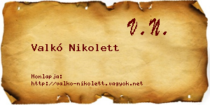 Valkó Nikolett névjegykártya